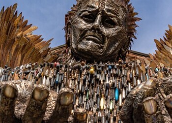 Knife Angel Visit to Guildford Cathedral